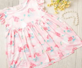 $10.00 EA - 4-5 X 2, 7- 8 X 2 - Girls Fun Character Dresses - Peach Mermaid