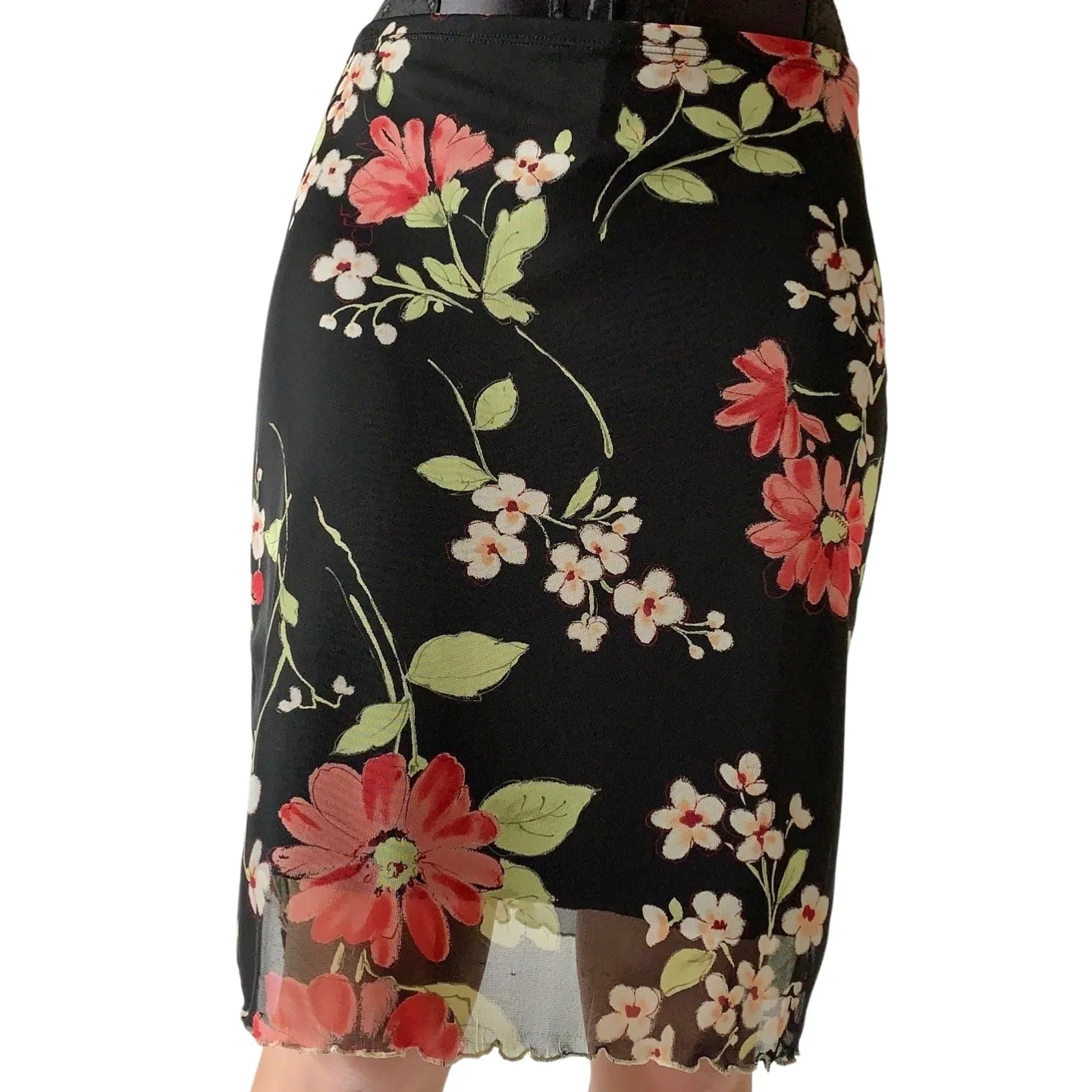 90s Floral Mesh Midi (S/M)