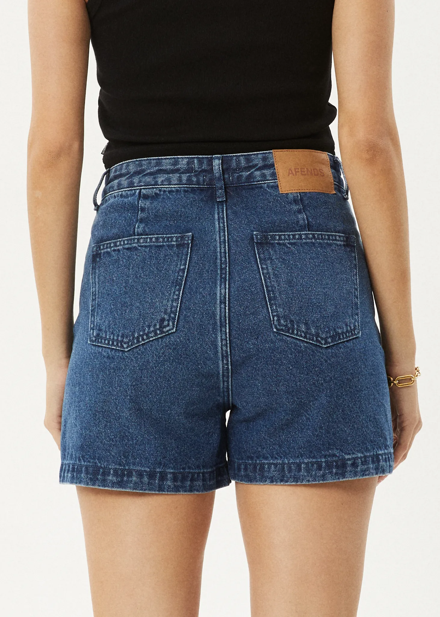 AFENDS Womens Seventy Threes - Denim Shorts - Authentic Blue