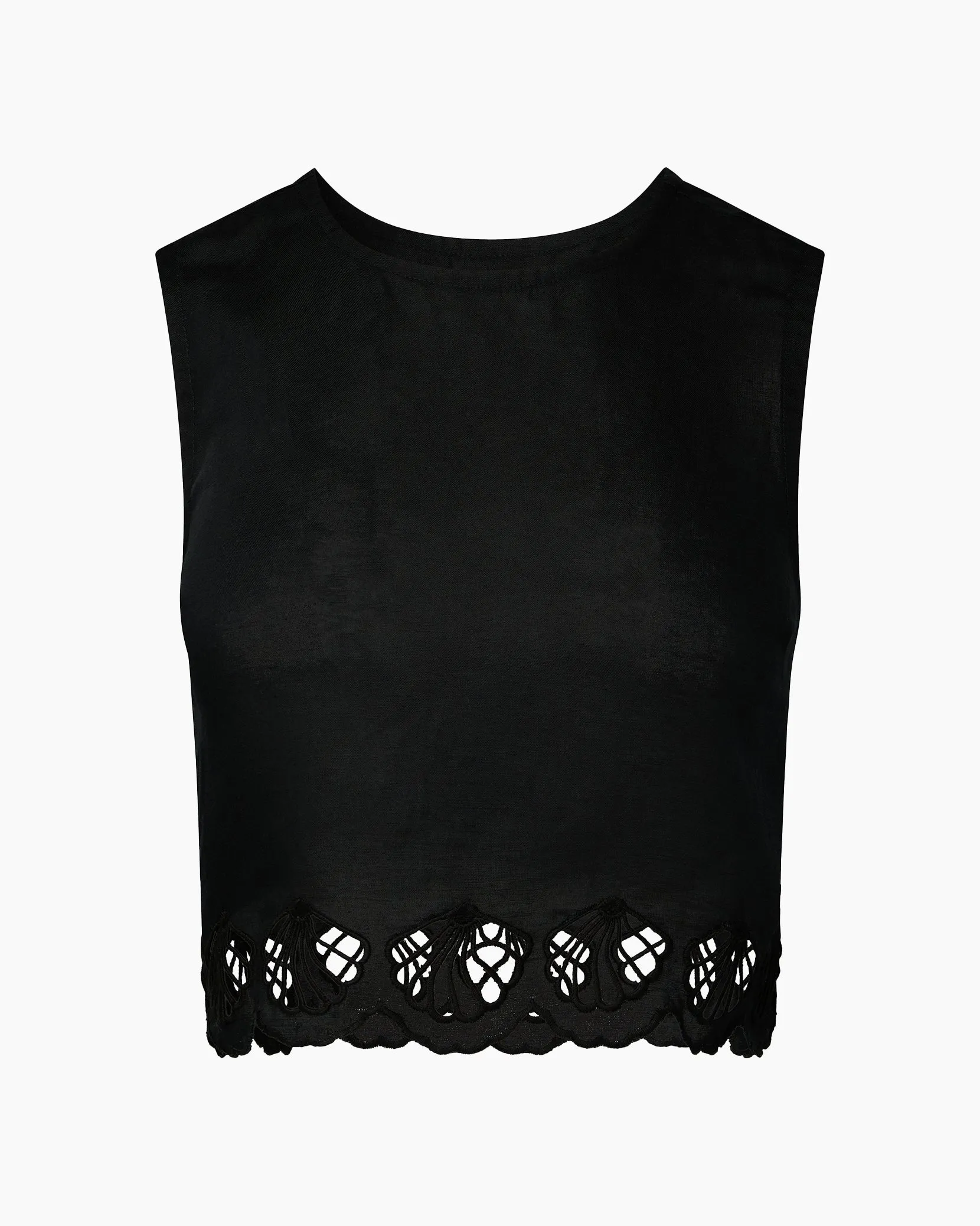 Air Linen Scallop Tank Top