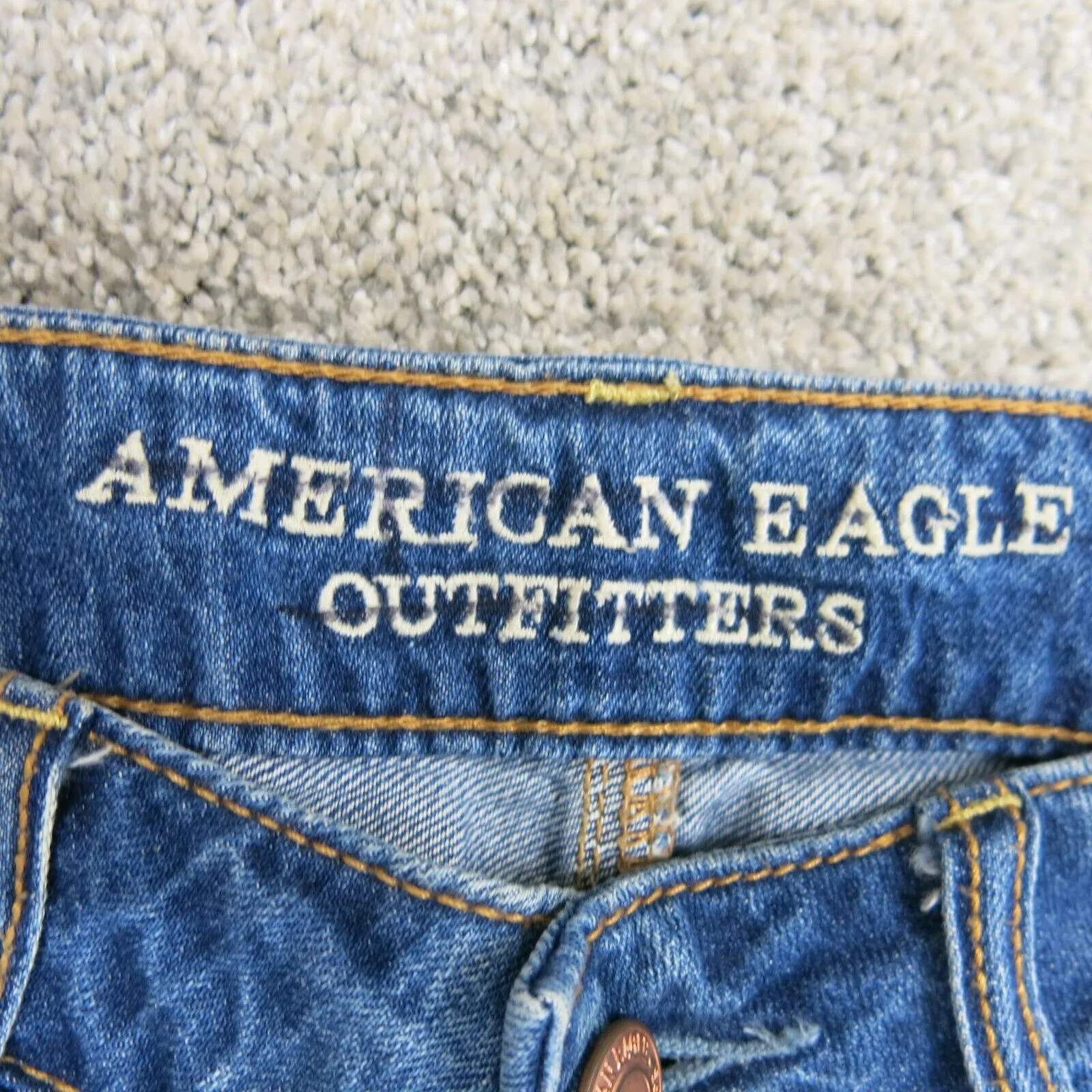 American Eagle Outfitters Women Skinny Jeans Distressed Five Pockets Blue SZ 4