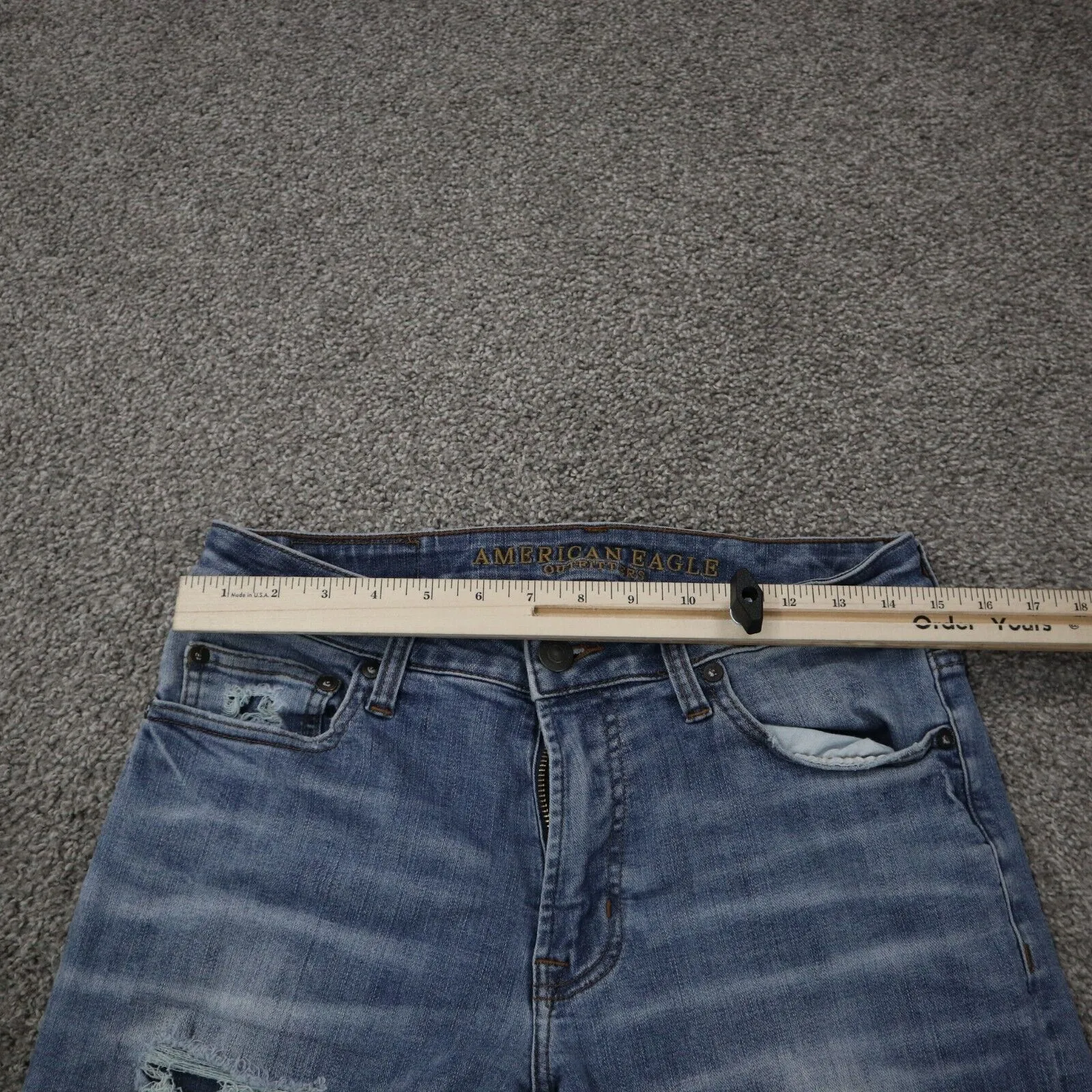 American Eagle Womens Jeans Straight Leg Extreme Flex Mid Rise Blue SZ W30XL30