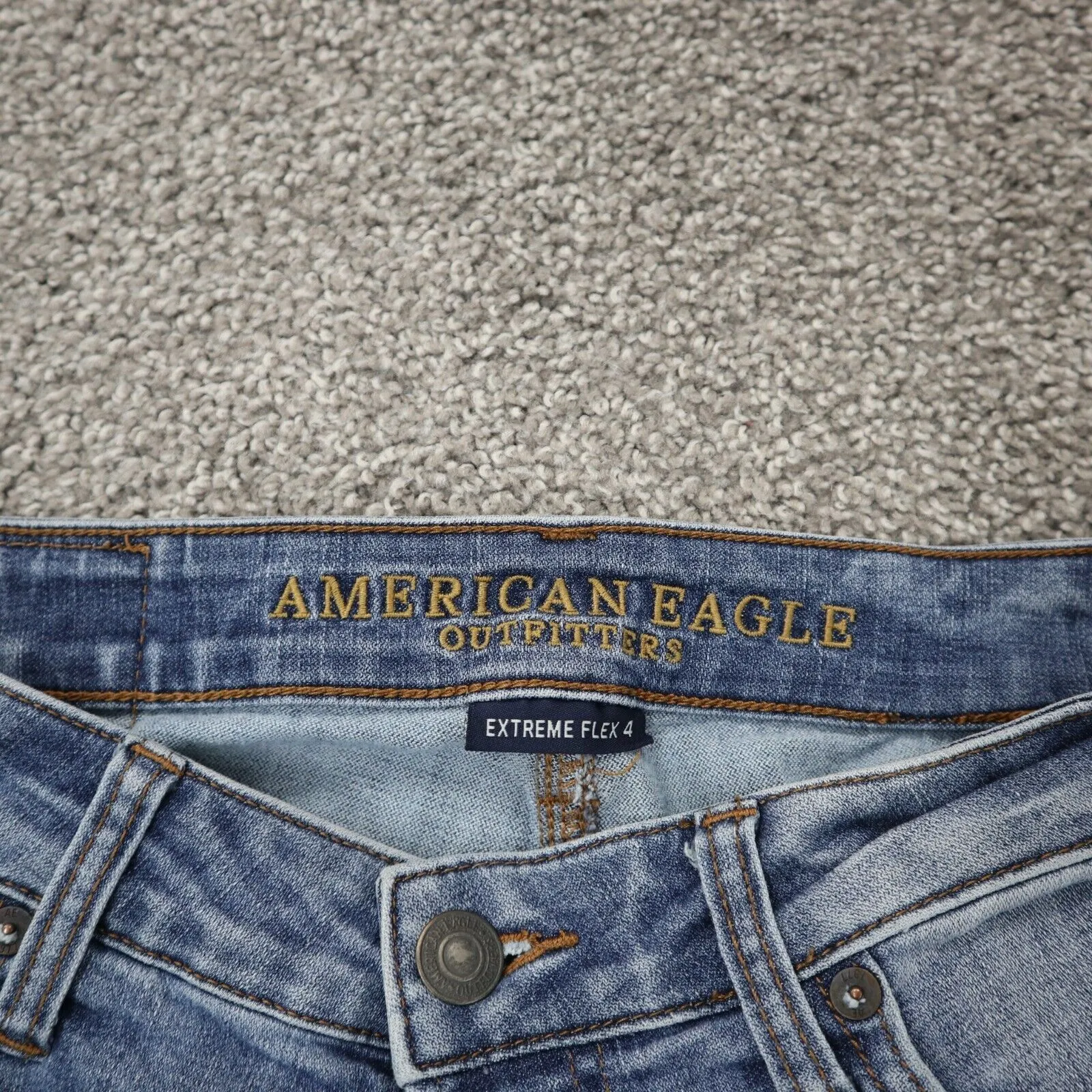 American Eagle Womens Jeans Straight Leg Extreme Flex Mid Rise Blue SZ W30XL30