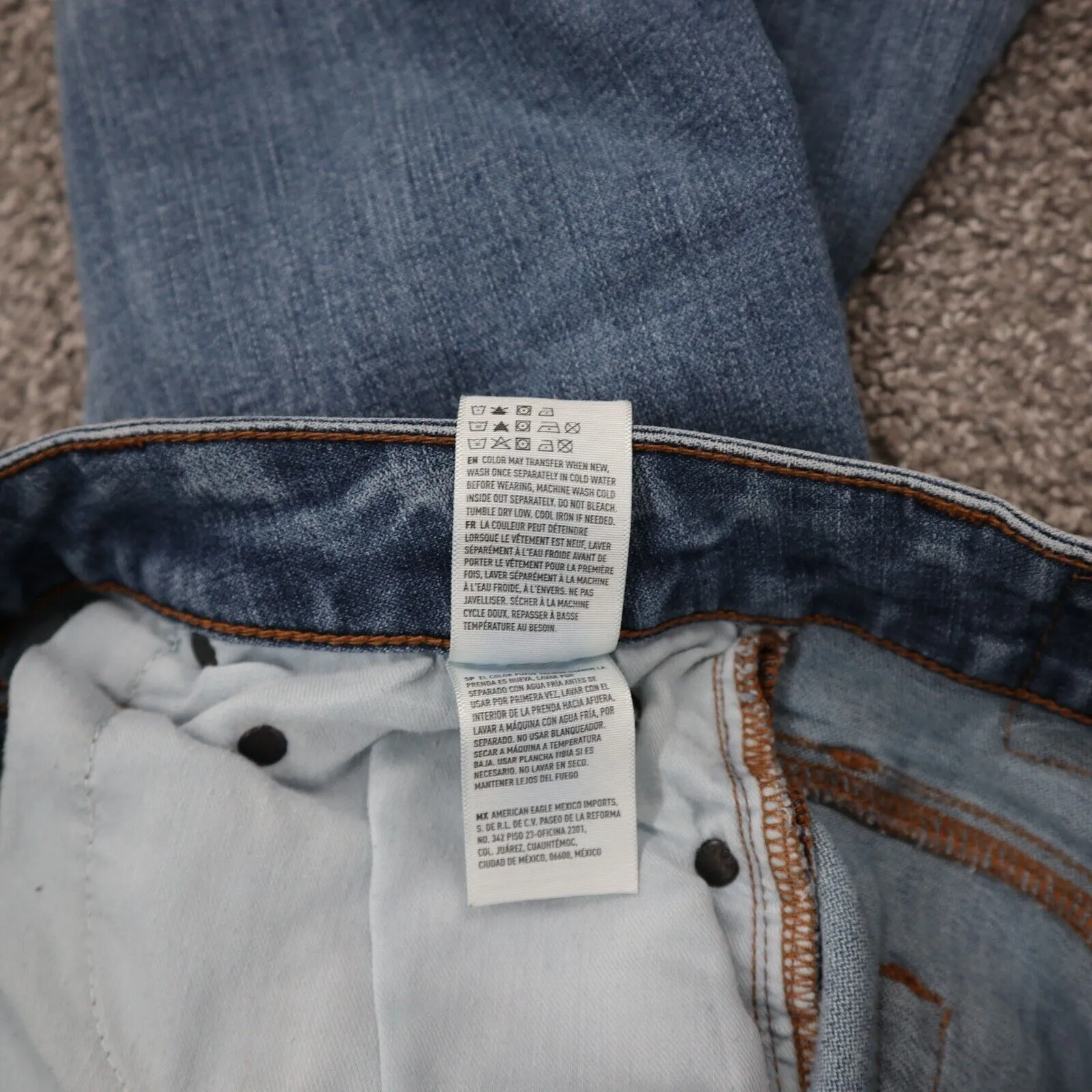 American Eagle Womens Jeans Straight Leg Extreme Flex Mid Rise Blue SZ W30XL30