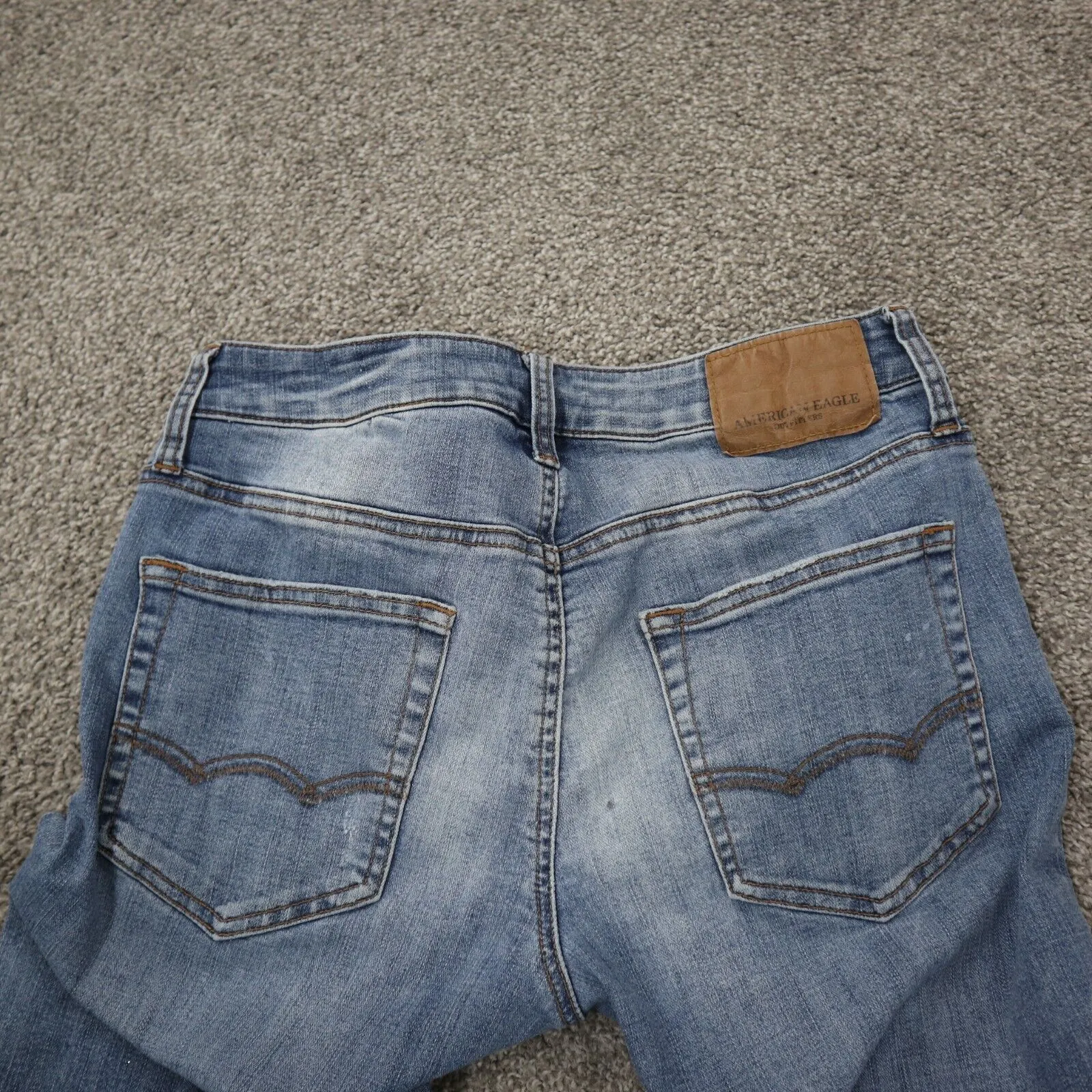 American Eagle Womens Jeans Straight Leg Extreme Flex Mid Rise Blue SZ W30XL30