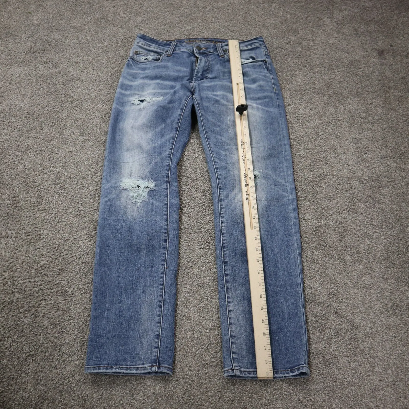 American Eagle Womens Jeans Straight Leg Extreme Flex Mid Rise Blue SZ W30XL30