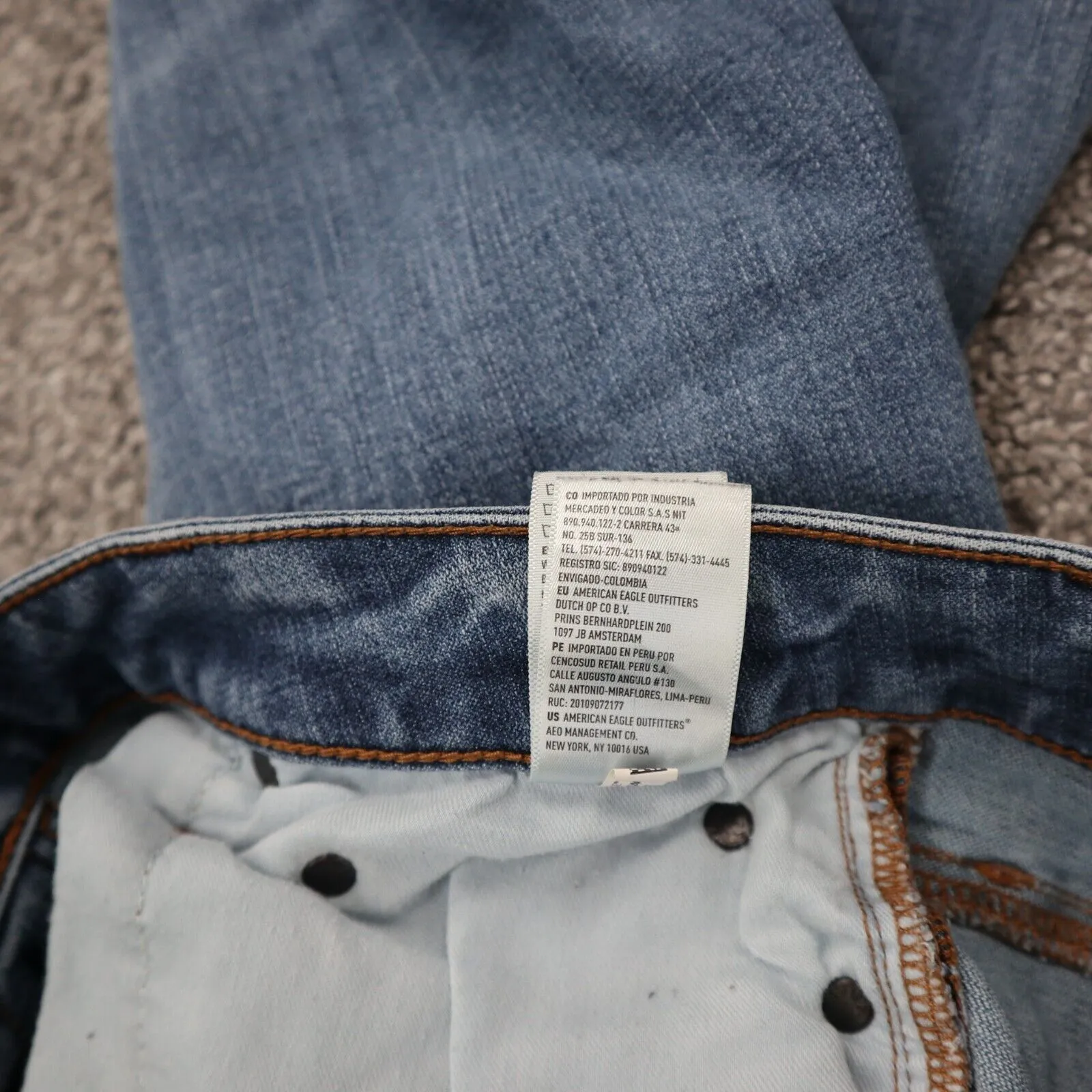 American Eagle Womens Jeans Straight Leg Extreme Flex Mid Rise Blue SZ W30XL30