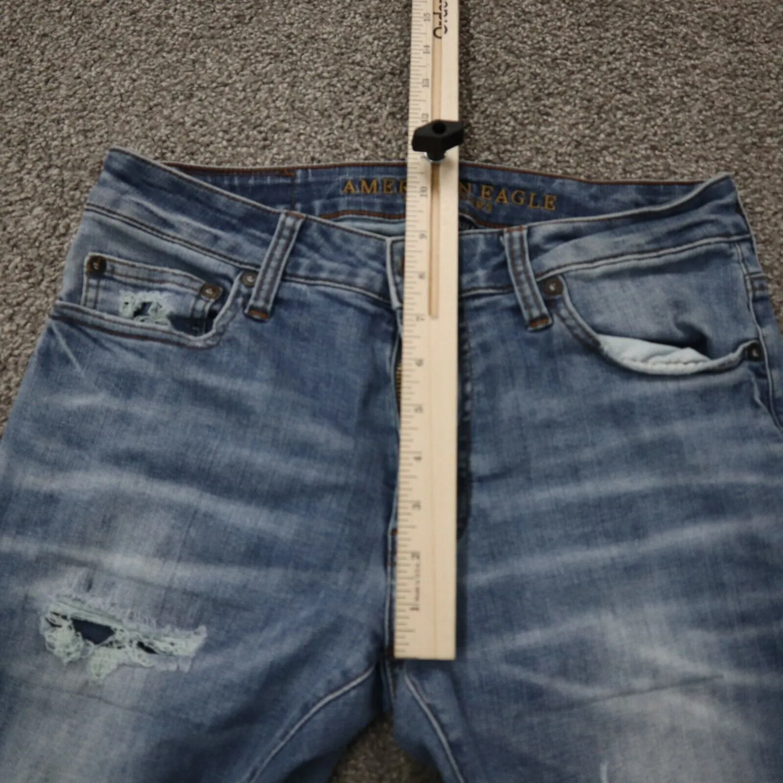 American Eagle Womens Jeans Straight Leg Extreme Flex Mid Rise Blue SZ W30XL30