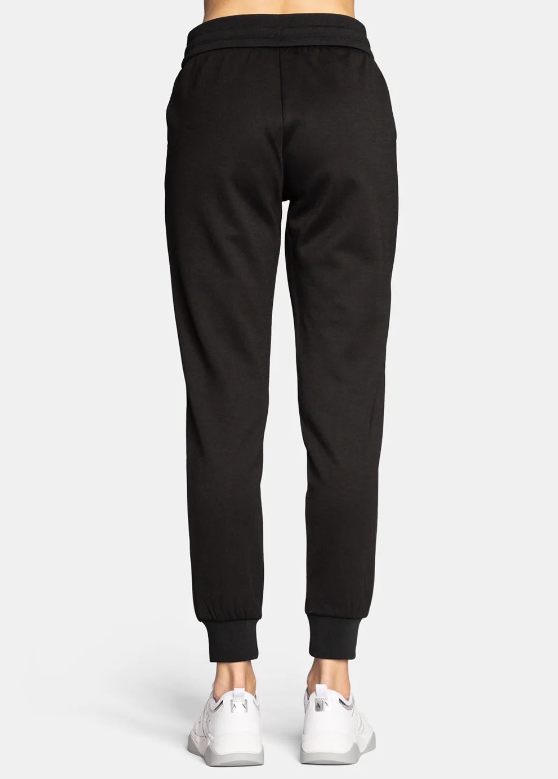 armani exchange jet black women trousers