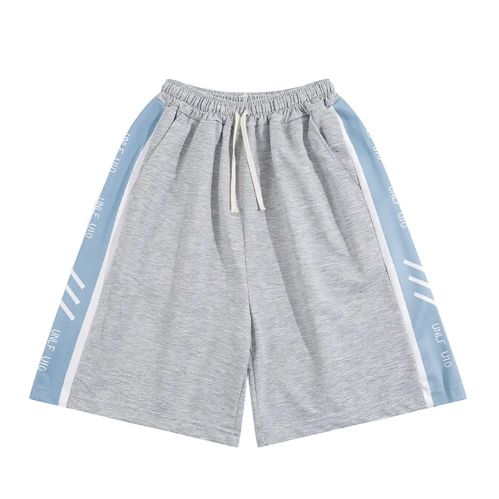 Athletic Letter Panel Cotton Shorts
