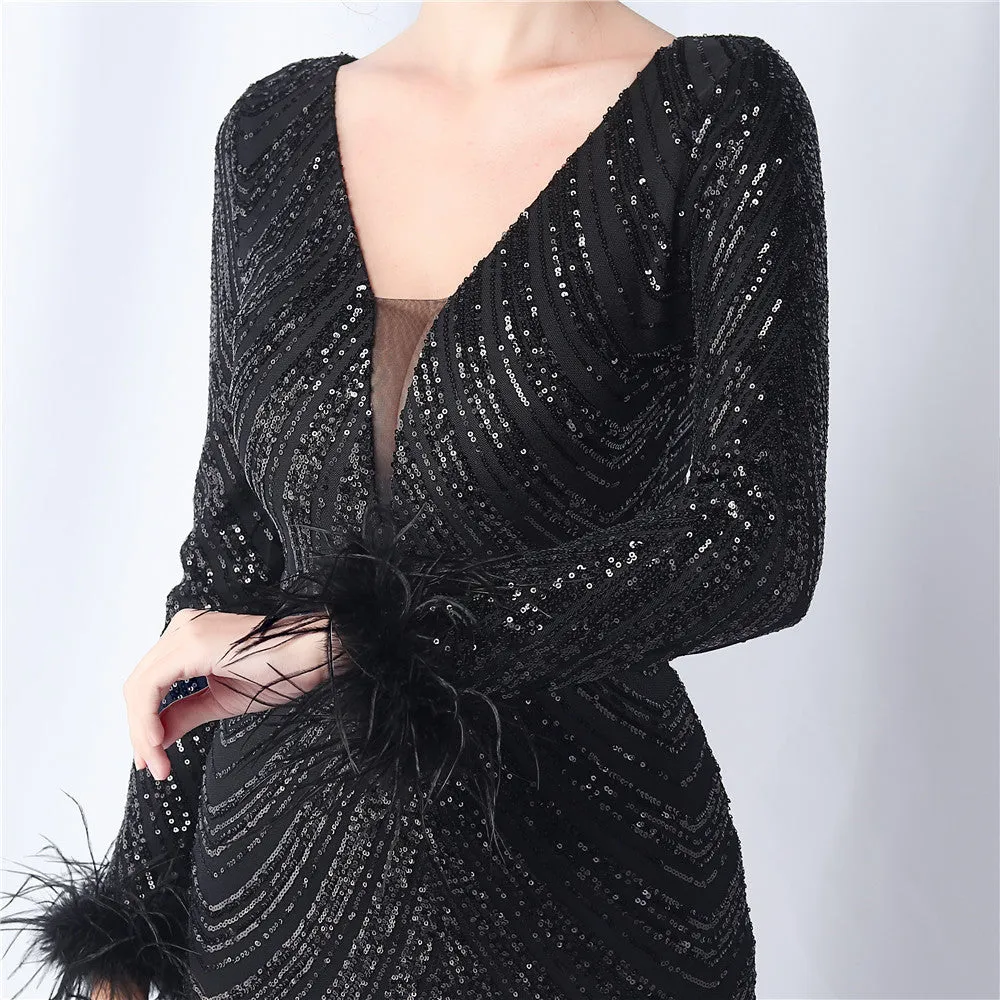 Aveline-31611 Long-Sleeve High-End Evening Dress