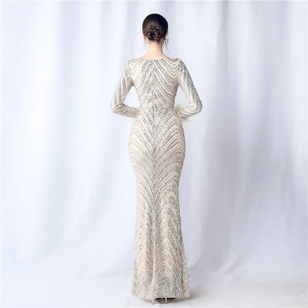 Aveline-31611 Long-Sleeve High-End Evening Dress