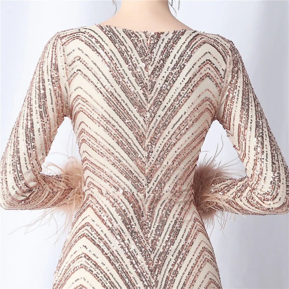 Aveline-31611 Long-Sleeve High-End Evening Dress