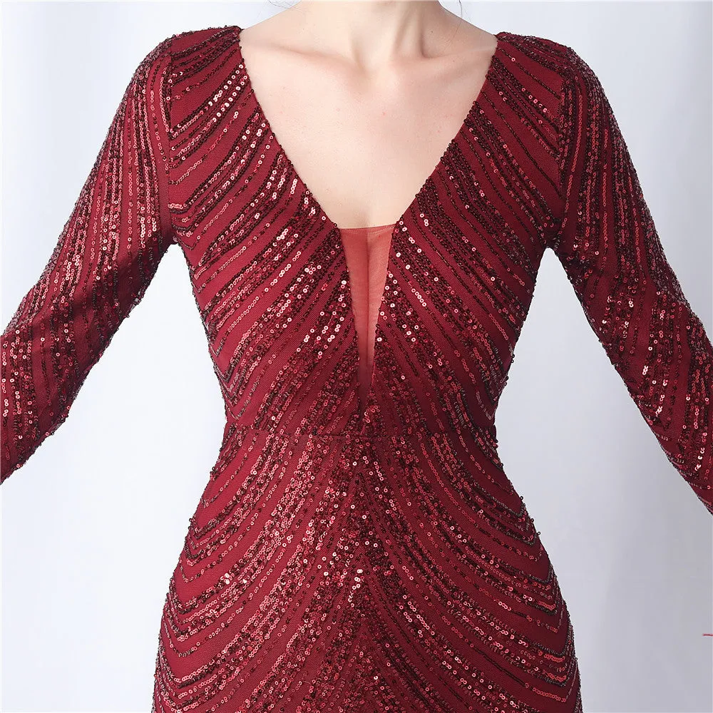 Aveline-31611 Long-Sleeve High-End Evening Dress