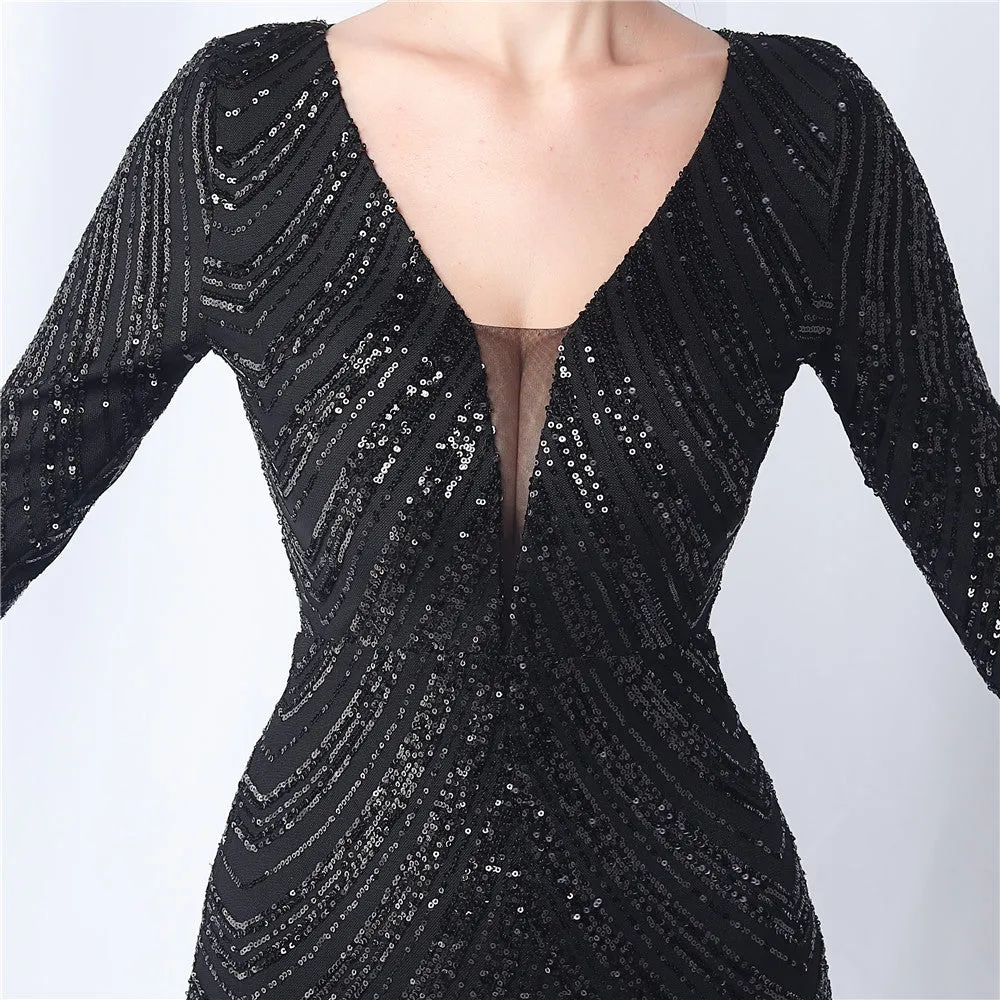 Aveline-31611 Long-Sleeve High-End Evening Dress