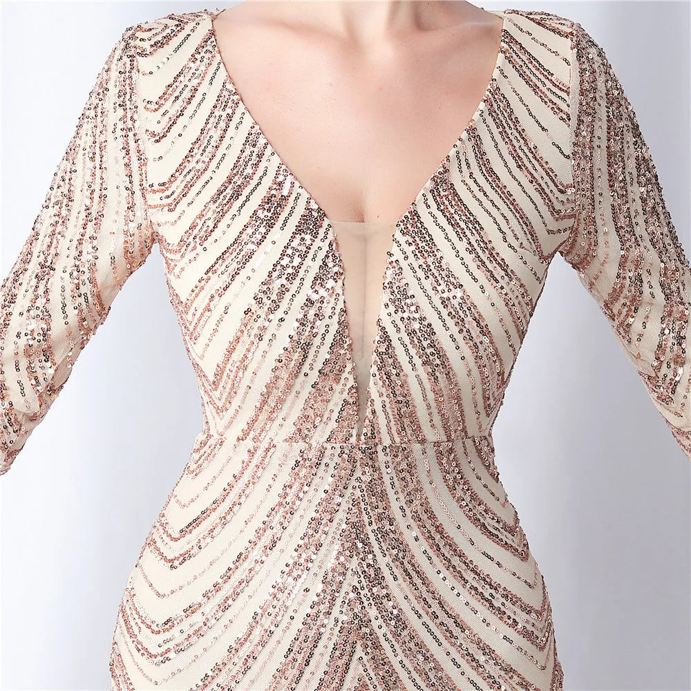Aveline-31611 Long-Sleeve High-End Evening Dress