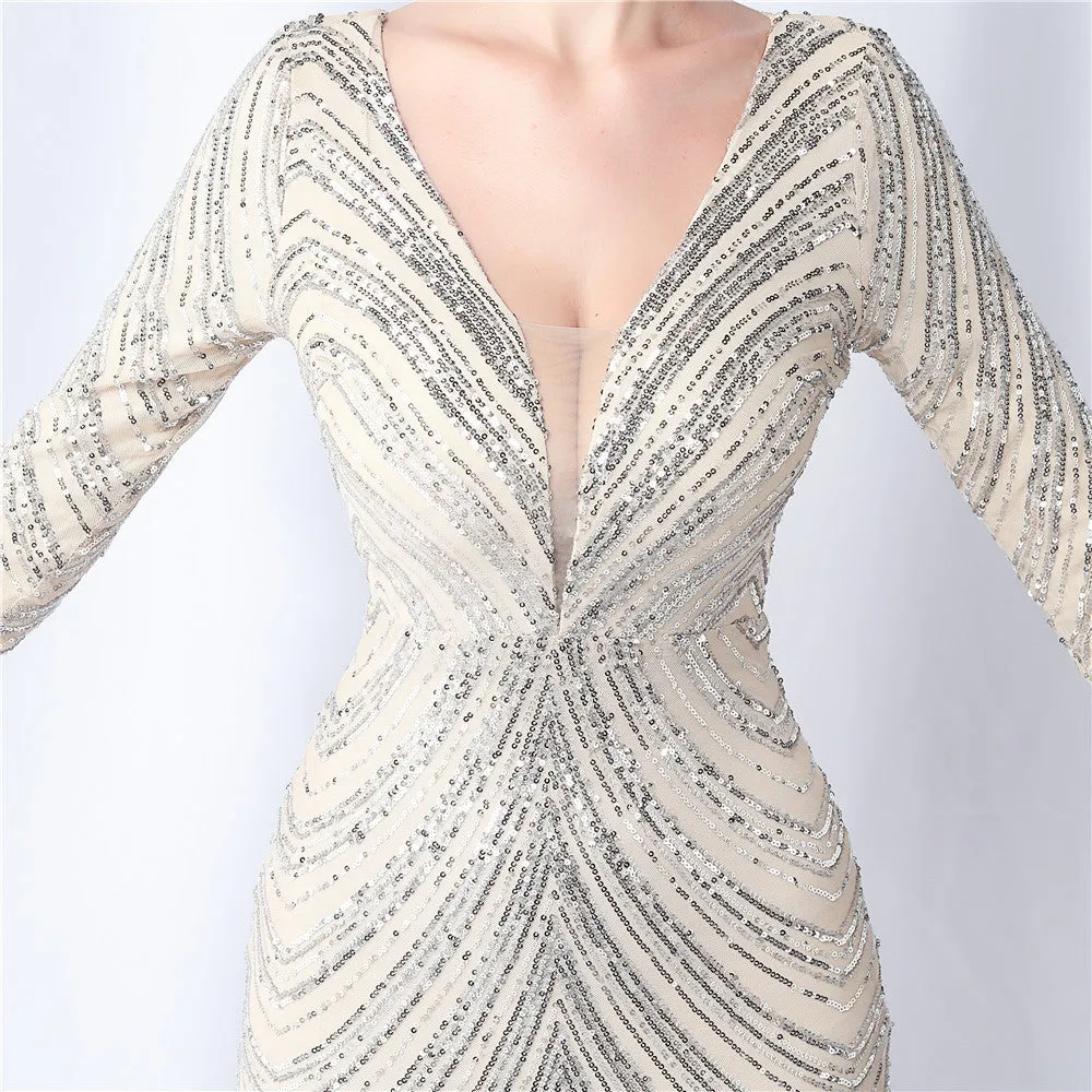 Aveline-31611 Long-Sleeve High-End Evening Dress