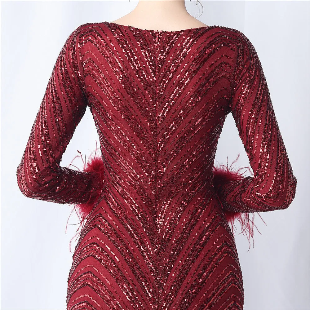 Aveline-31611 Long-Sleeve High-End Evening Dress