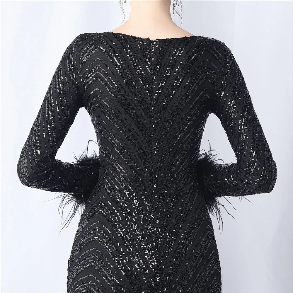 Aveline-31611 Long-Sleeve High-End Evening Dress