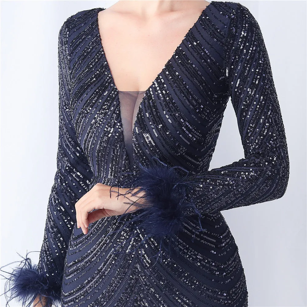 Aveline-31611 Long-Sleeve High-End Evening Dress