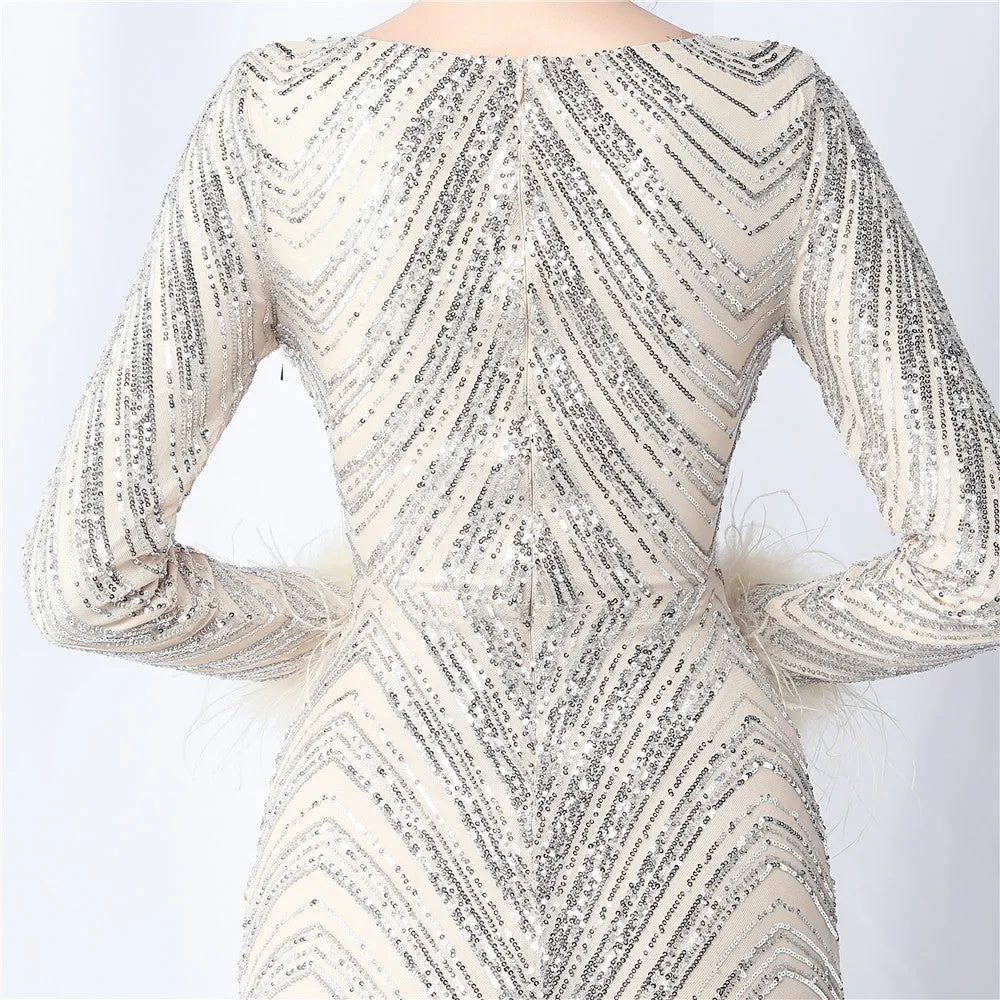 Aveline-31611 Long-Sleeve High-End Evening Dress