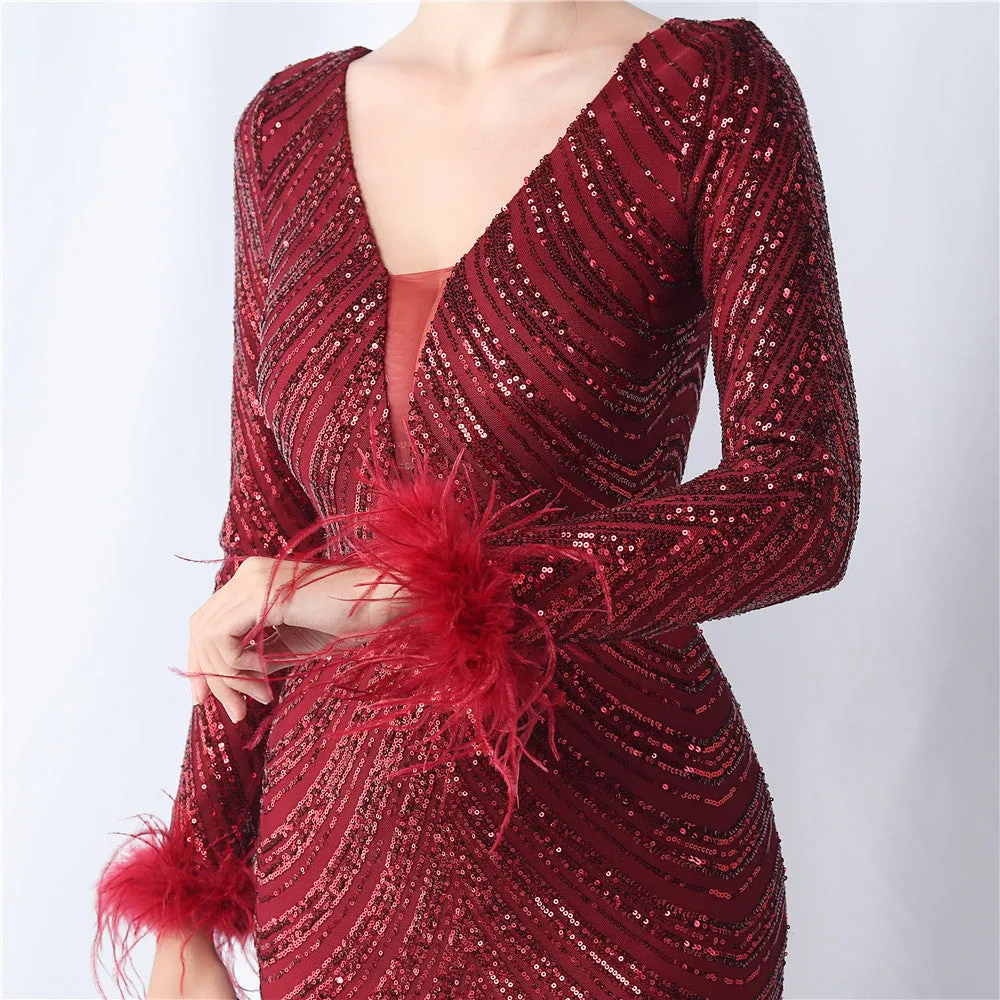 Aveline-31611 Long-Sleeve High-End Evening Dress