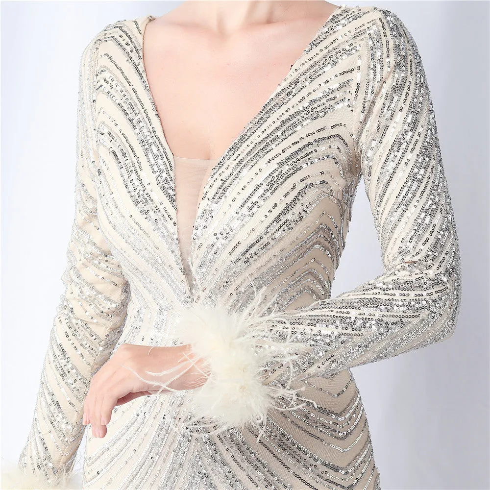 Aveline-31611 Long-Sleeve High-End Evening Dress