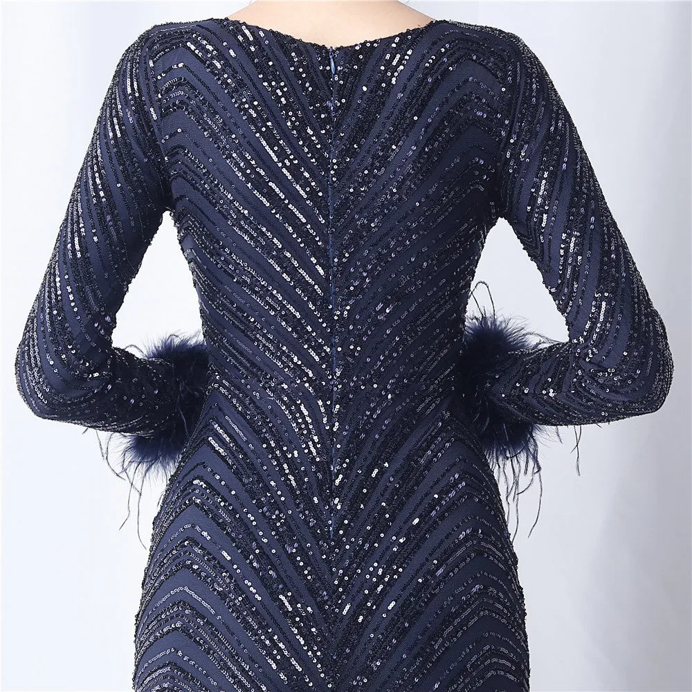 Aveline-31611 Long-Sleeve High-End Evening Dress