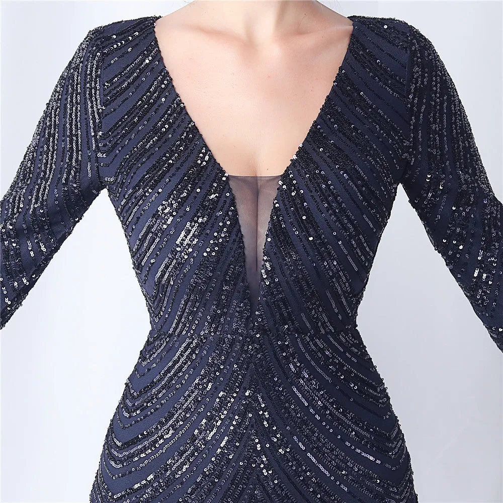 Aveline-31611 Long-Sleeve High-End Evening Dress