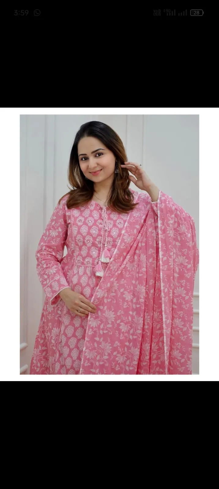 Beautiful Designer Heavy Pink Floral Afghani Salwar Suit