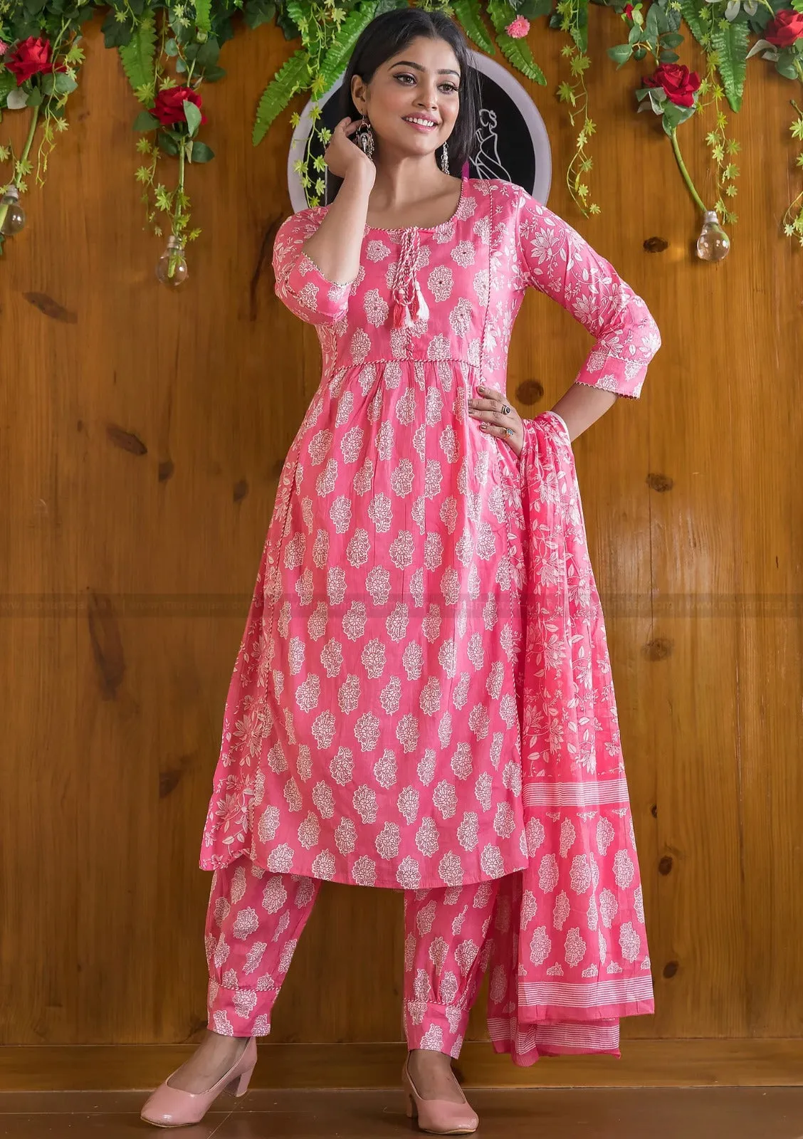 Beautiful Designer Party Wear Afghani Anarkali Pure Cotton Salwar Suit