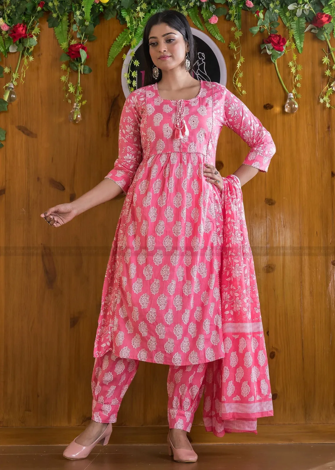Beautiful Designer Party Wear Afghani Anarkali Pure Cotton Salwar Suit