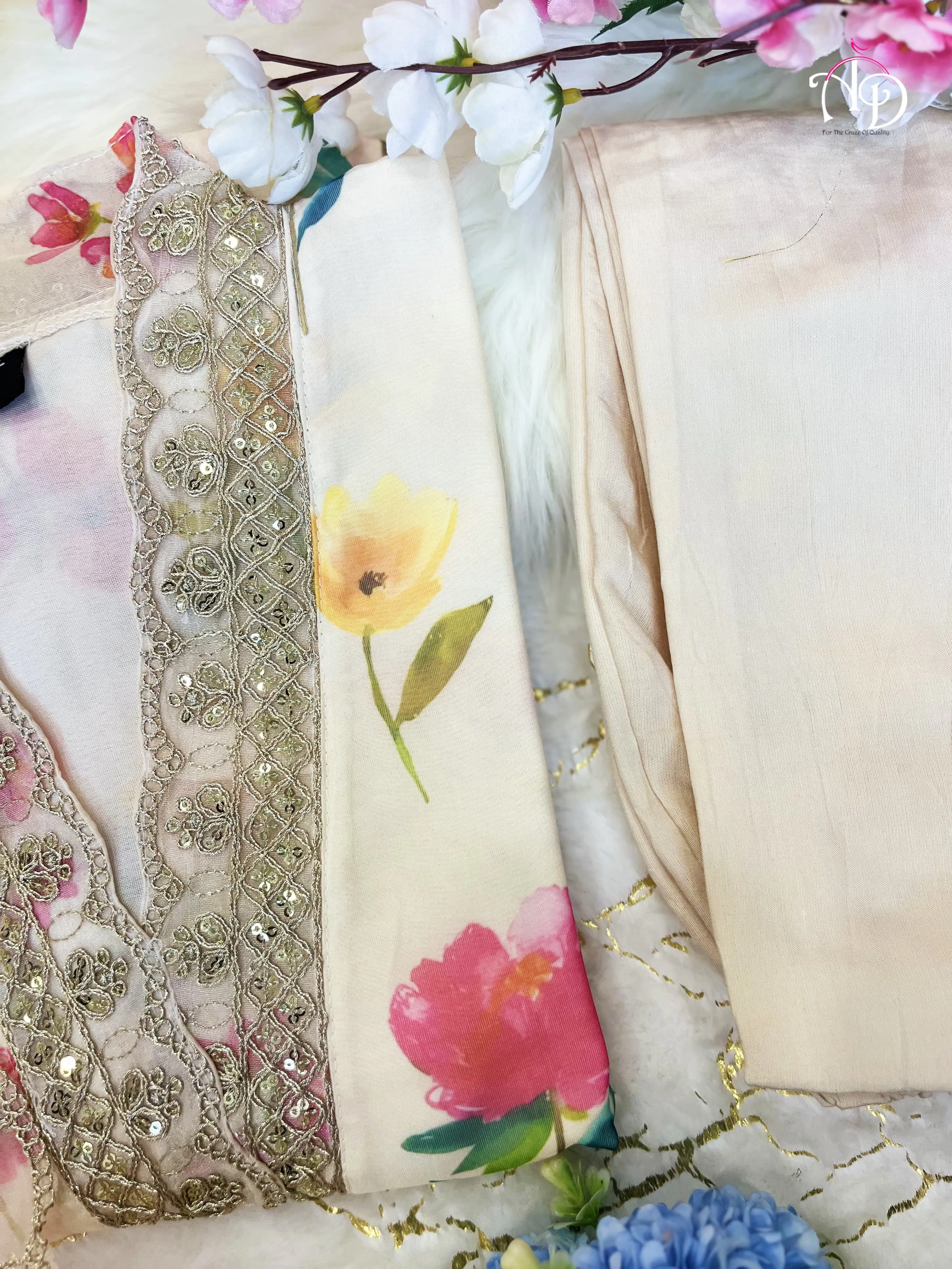 Beautiful Designer Pure Organza Silk Salwar Suit