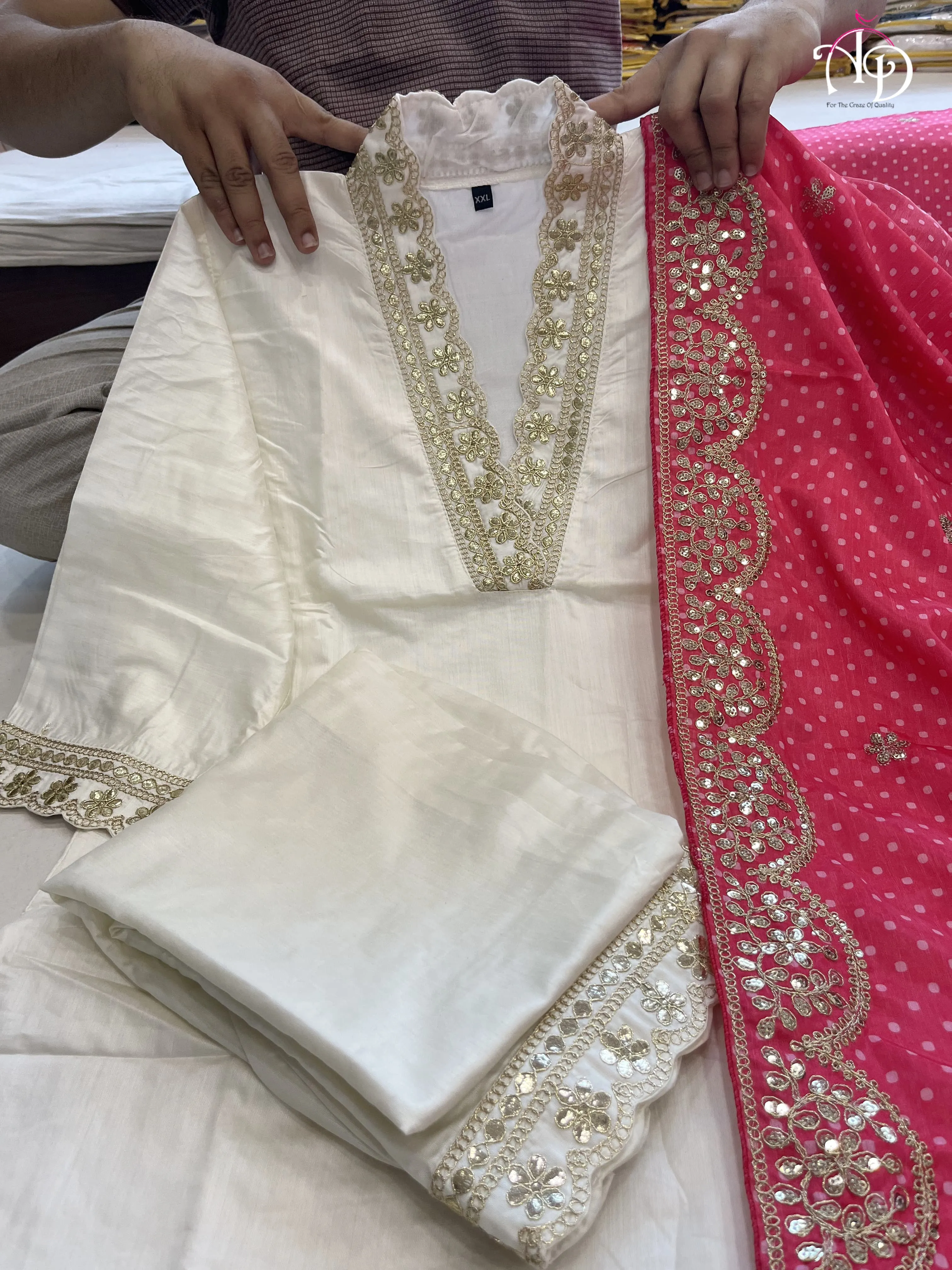 Beautiful Designer Purple Banana Cotton Silk Salwar Suit