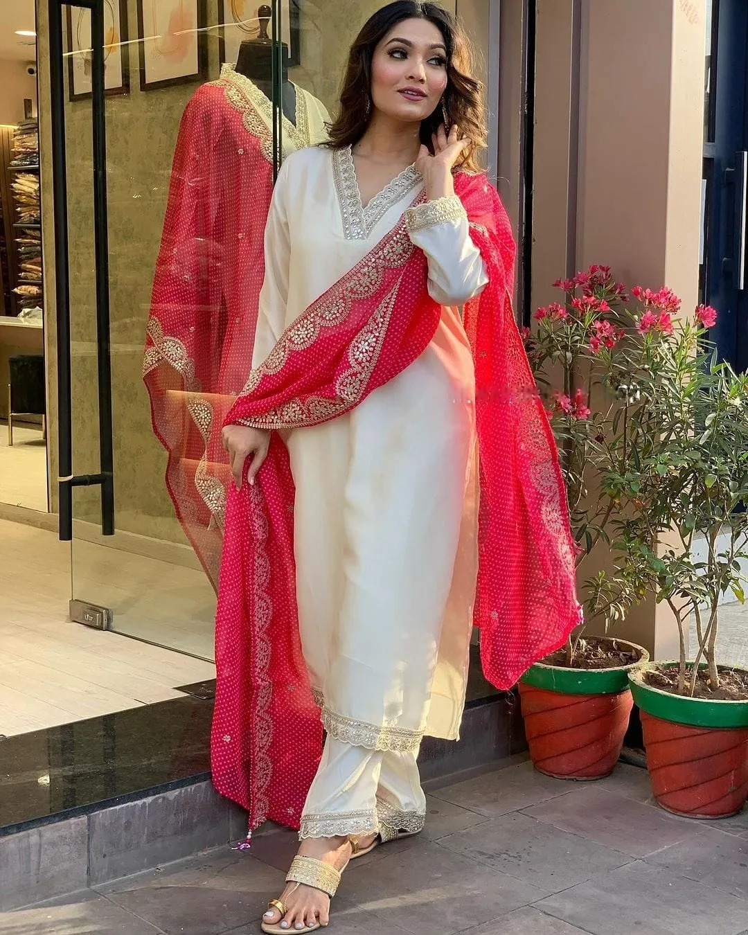 Beautiful Designer Purple Banana Cotton Silk Salwar Suit