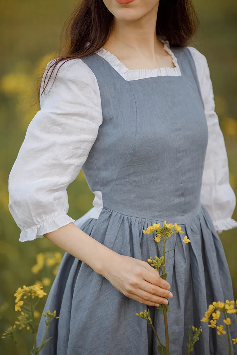 Belle Blue Adult Linen Princess Dress C2835