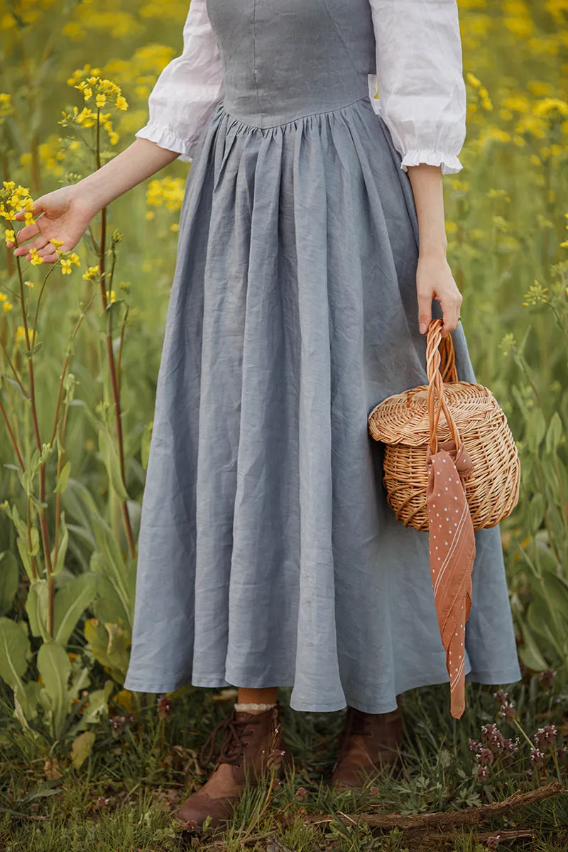 Belle Blue Adult Linen Princess Dress C2835