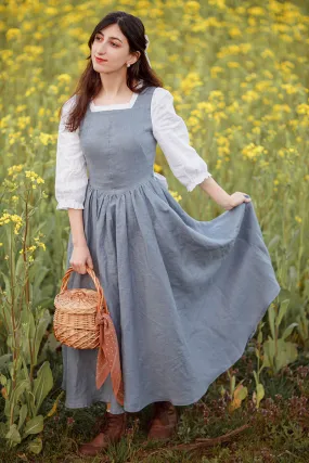 Belle Blue Adult Linen Princess Dress C2835