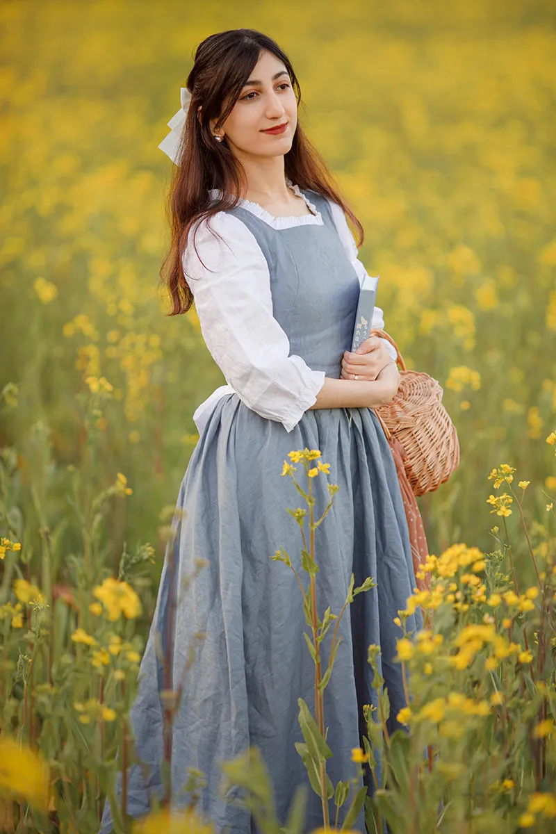 Belle Blue Adult Linen Princess Dress C2835