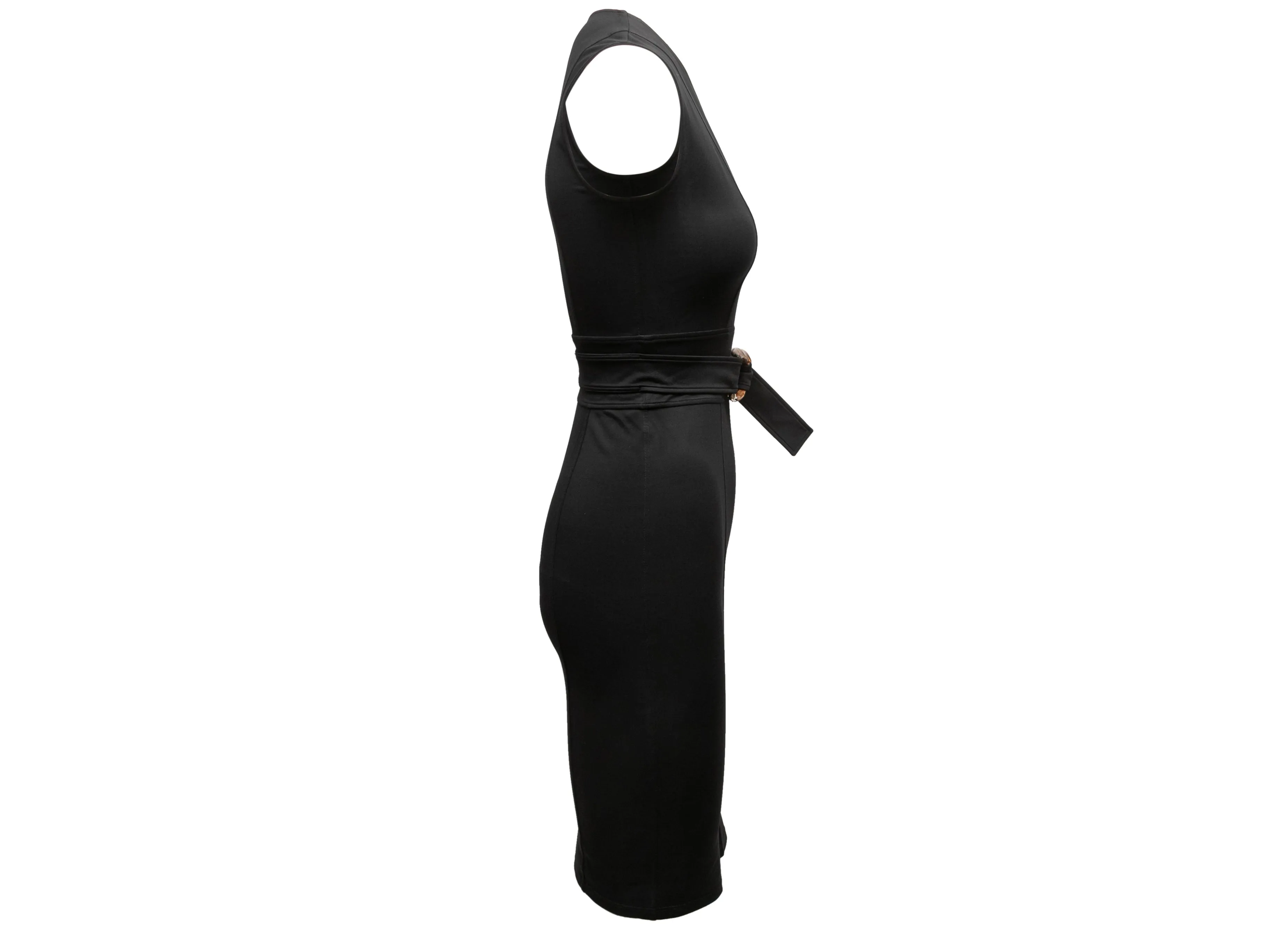 Black Gucci Belted Sleeveless Bodycon Dress Size US XS