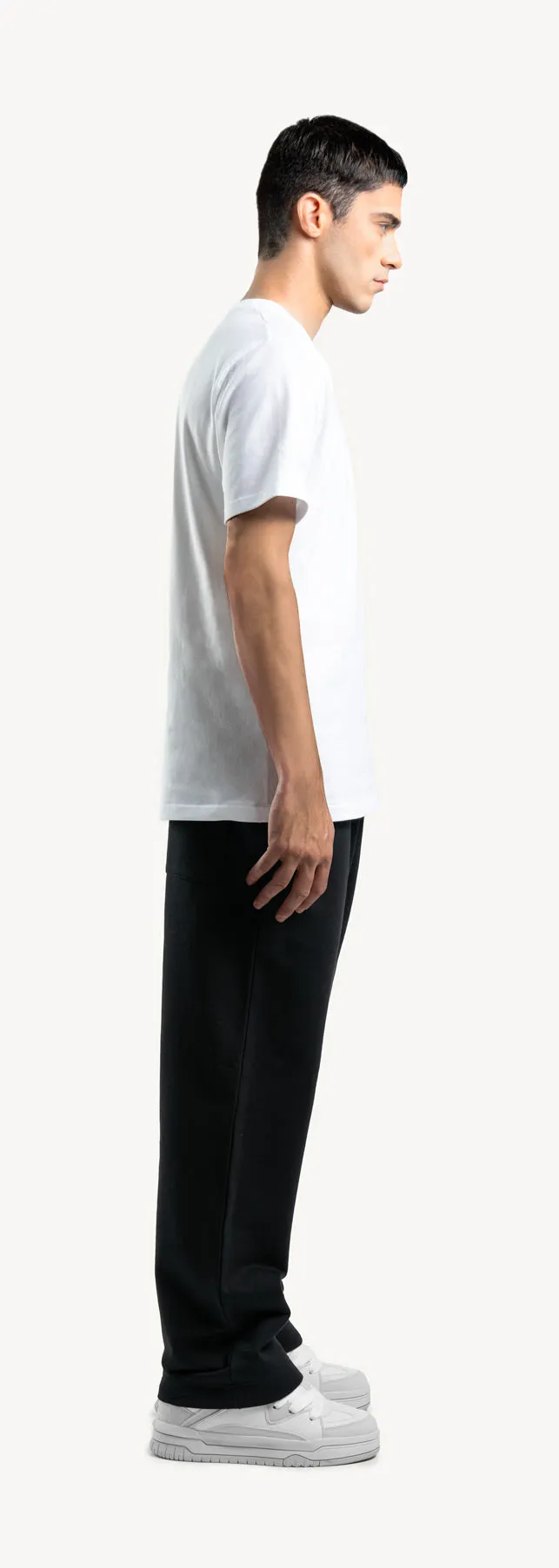 Black Straight-Leg Relaxed Sweatpants.