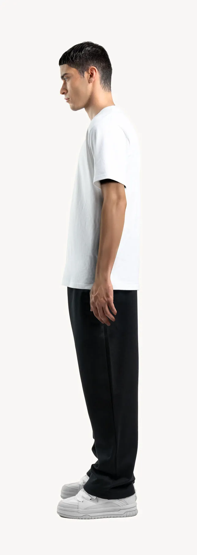 Black Straight-Leg Relaxed Sweatpants.