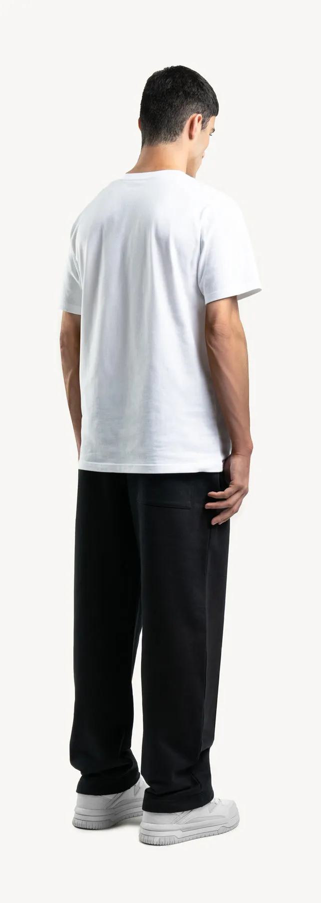 Black Straight-Leg Relaxed Sweatpants.