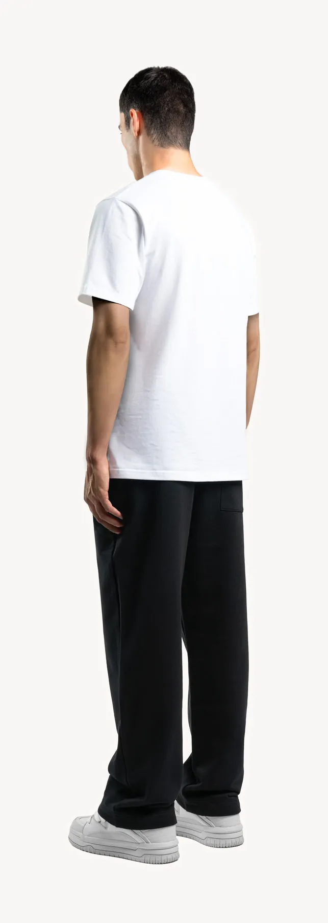 Black Straight-Leg Relaxed Sweatpants.