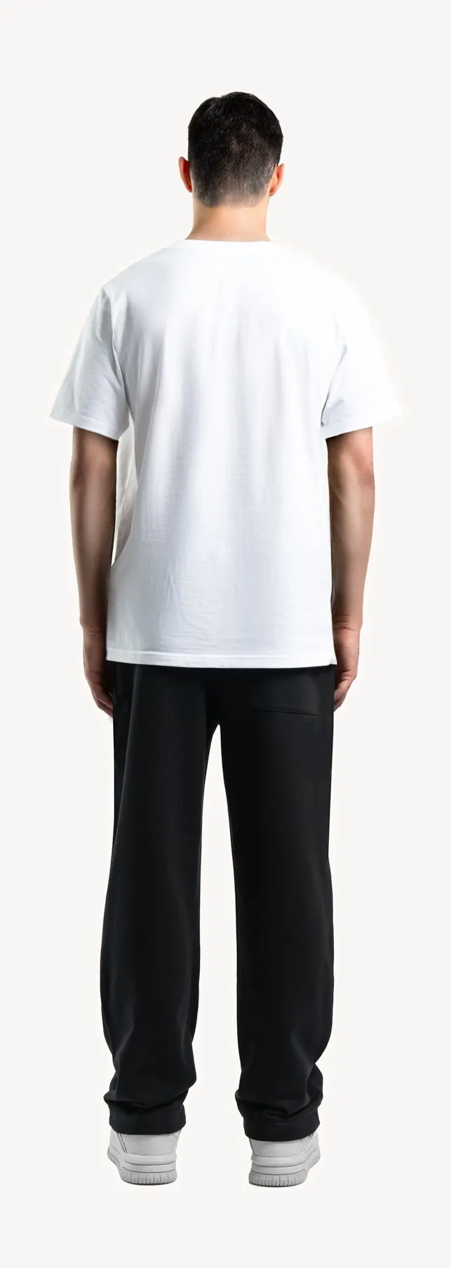 Black Straight-Leg Relaxed Sweatpants.