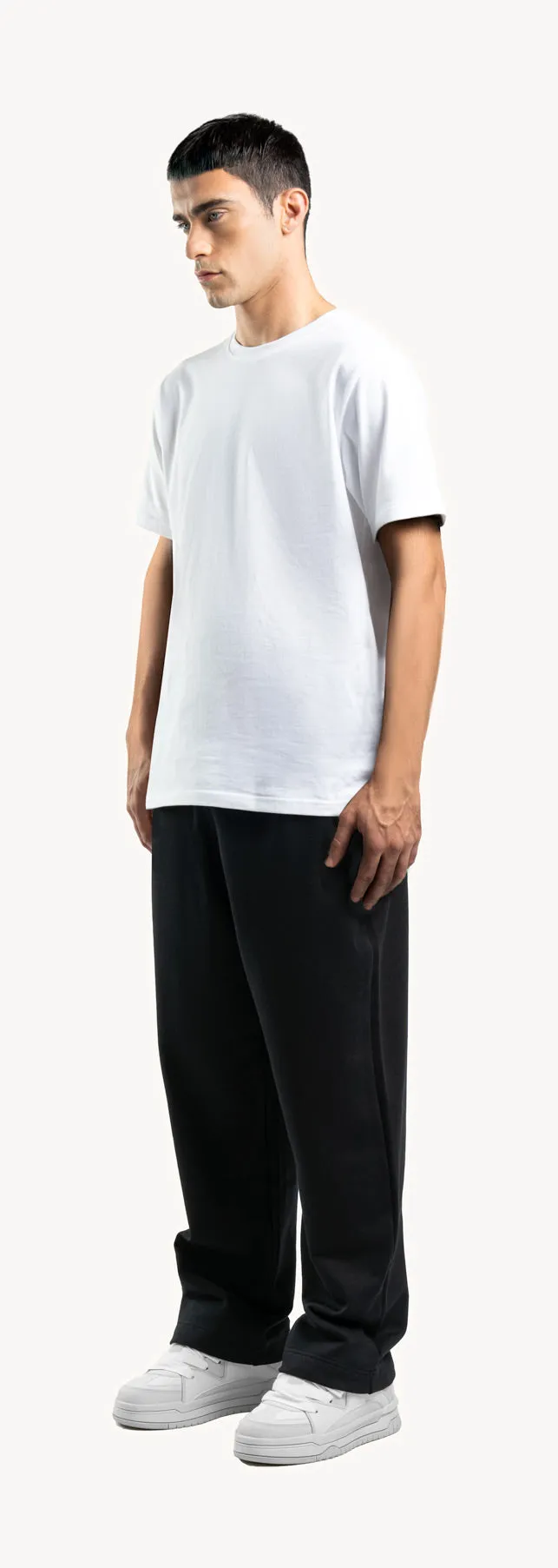 Black Straight-Leg Relaxed Sweatpants.