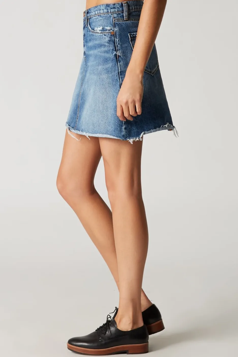 BLANKInc Denim A Line Mini Skirt