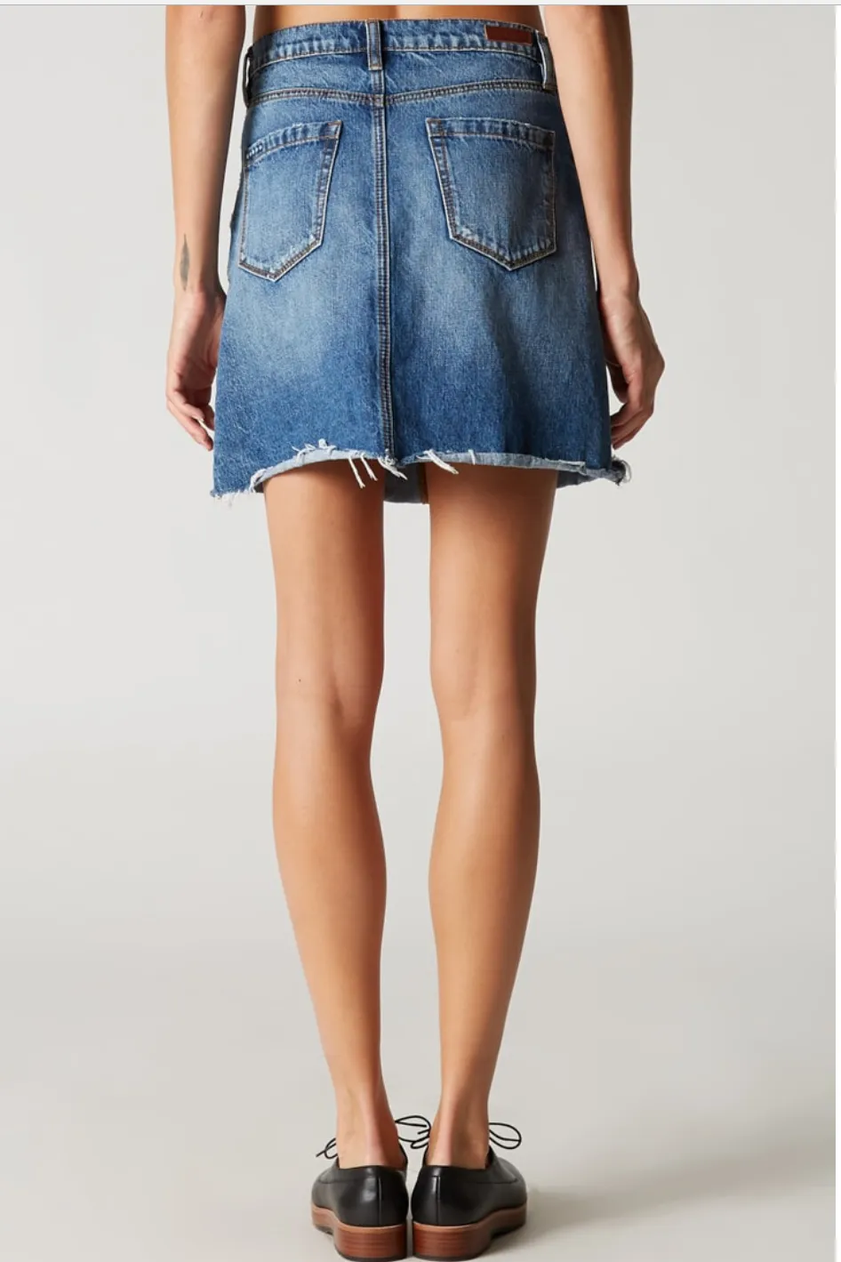 BLANKInc Denim A Line Mini Skirt