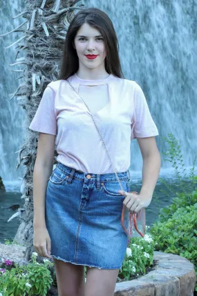 BLANKInc Denim A Line Mini Skirt