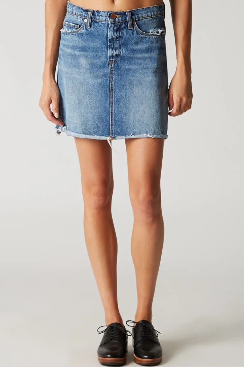 BLANKInc Denim A Line Mini Skirt